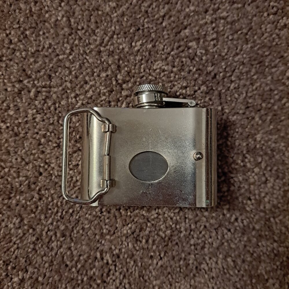 Vintage Body Rage Steel Flask Iron Cross Belt Buckle - Picture 7 of 8